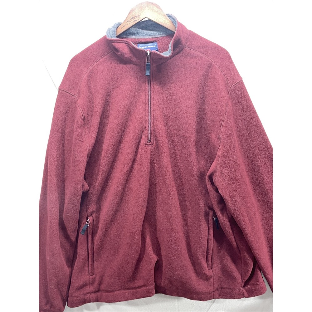 MEN'S BURGUNDY 1/4 ZIP PULLOVER SWEATER - SADDLEBRED - SIZE XL